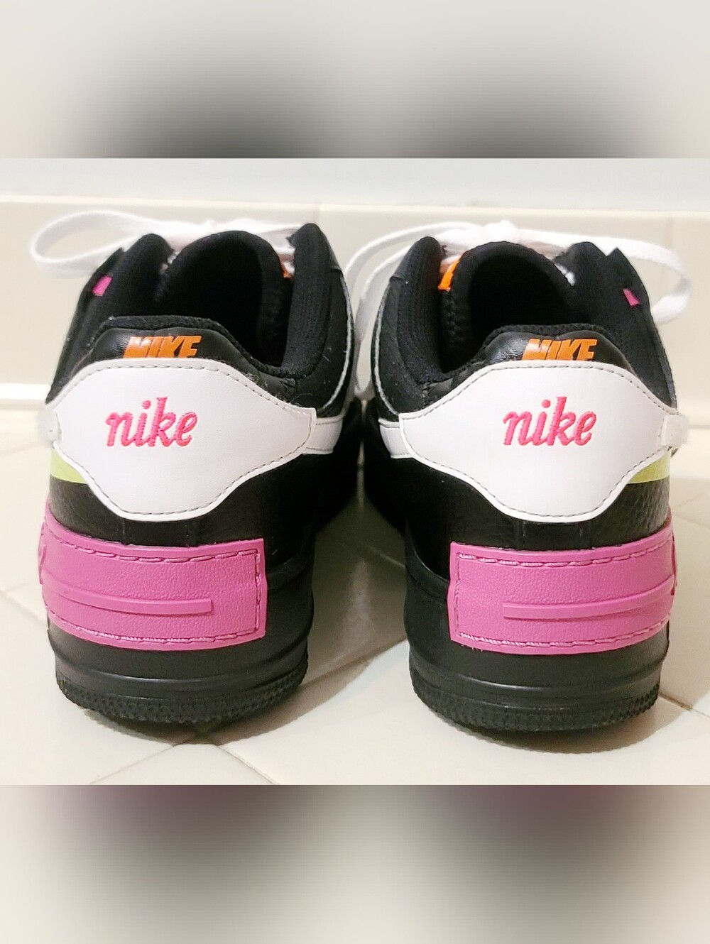 Nike Air Force 1 Low Shadow Removable Patches Black Pink Women's Size 8 - Picture 6 of 7